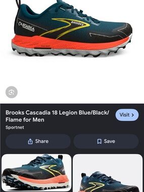 Brooks Men's Trail Running Shoe in Legion Blue with Black and Flame